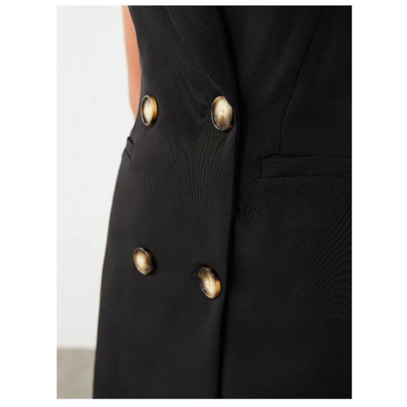 Shawl Collar Double Breasted Vest Blazer - Picture 3 of 8